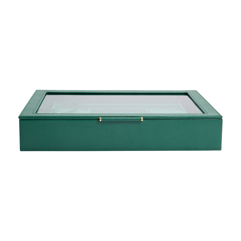 WOLF &quot;Sophia&quot; Forest Green Leather Jewelry Box with Window image number 2