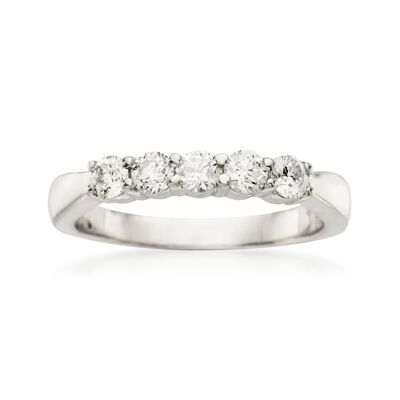 .50 ct. t.w. Diamond 5-Stone Wedding Band in 14kt White Gold