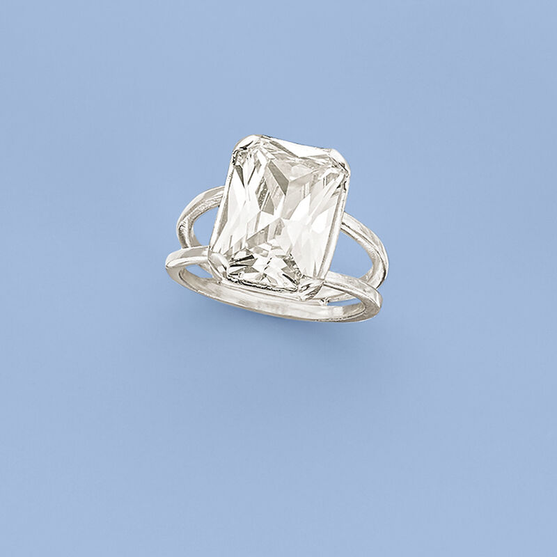 8.00 Carat Radiant-Cut CZ Ring in Sterling Silver image number 3