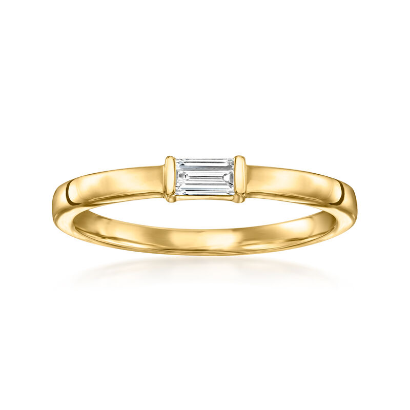.15 Carat Baguette Lab-Grown Diamond Ring in 14kt Yellow Gold image number 0