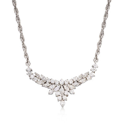 C. 1980 Vintage 1.10 ct. t.w. Diamond Necklace in Platinum