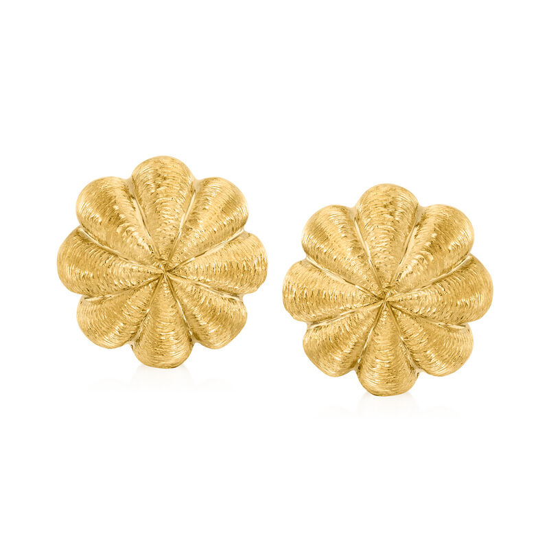 C. 2000 Vintage Tiffany Jewelry 18kt Yellow Gold Acorn Domed Clip-On Earrings image number 0