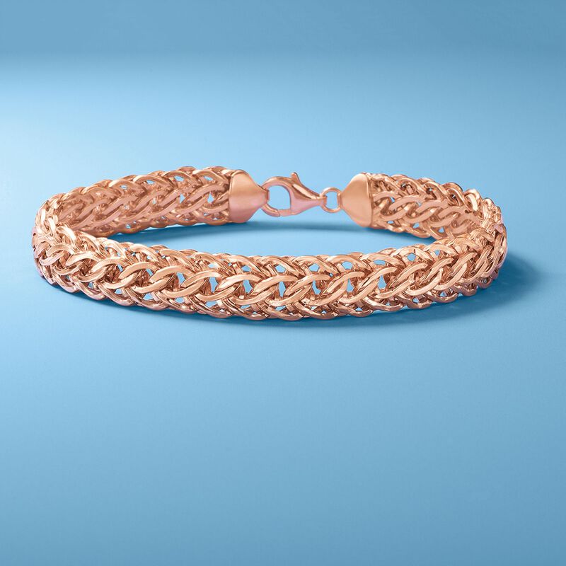 14kt Rose Gold Woven-Link Bracelet image number 3