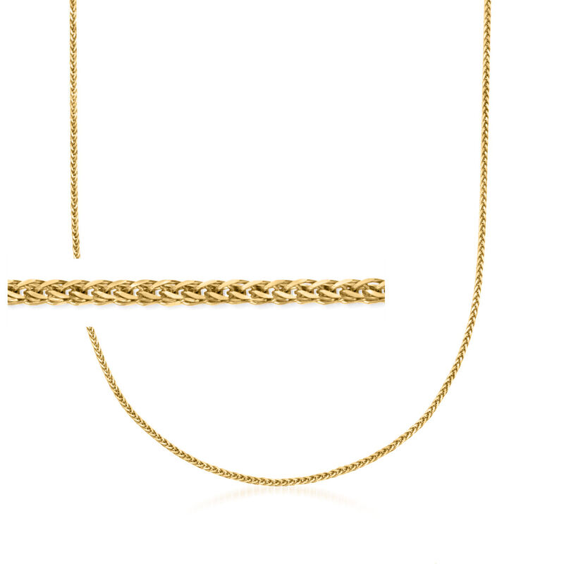 1mm 14kt Yellow Gold Adjustable Wheat-Chain Necklace. 22&quot; image number 0