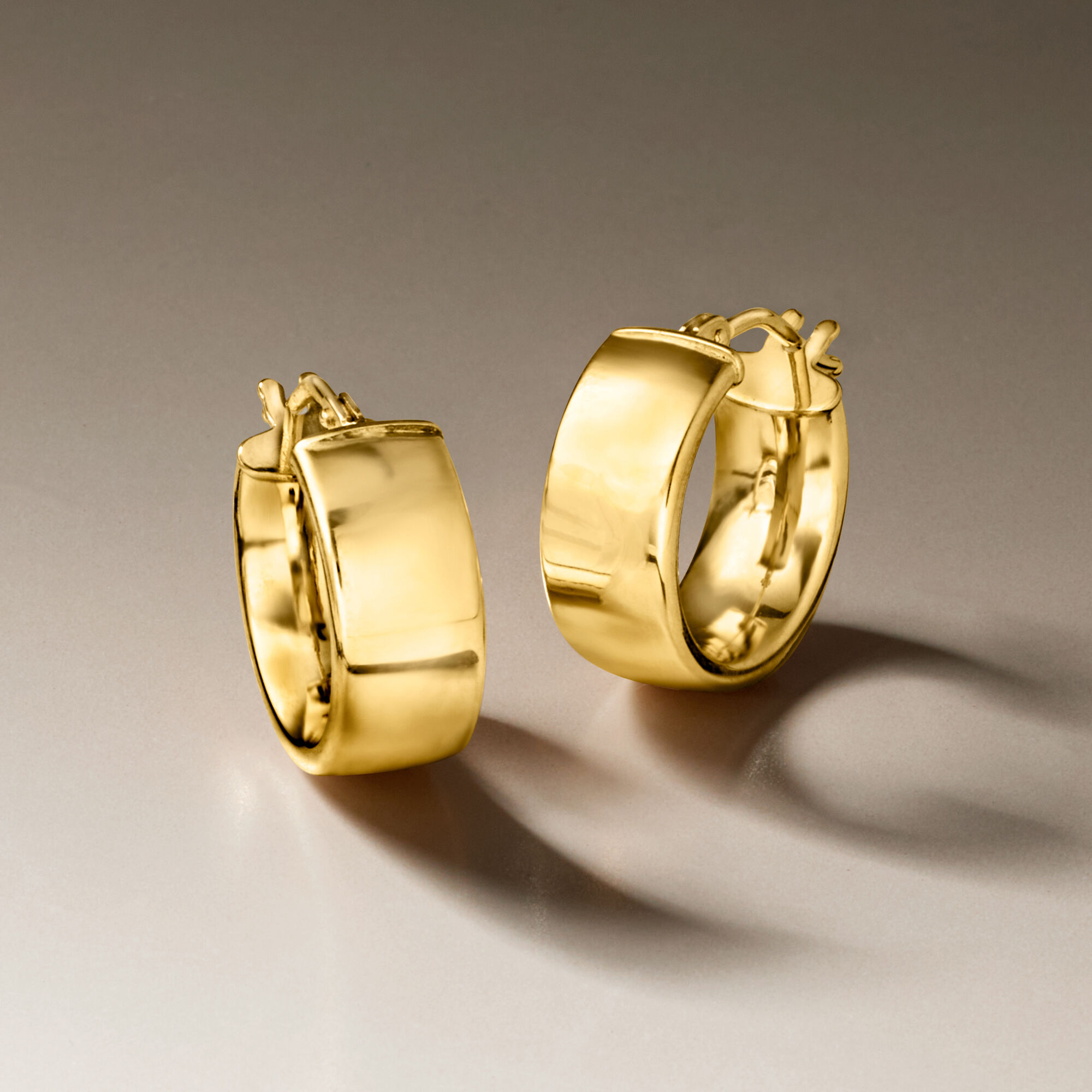 Italian 14kt Yellow Gold Huggie Hoop Earrings. 5/8