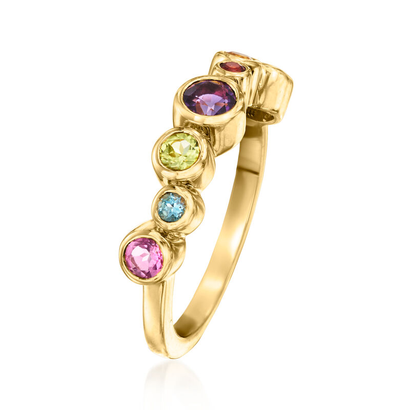 .54 ct. t.w. Bezel-Set Multi-Gemstone Ring in 18kt Gold Over Sterling image number 2
