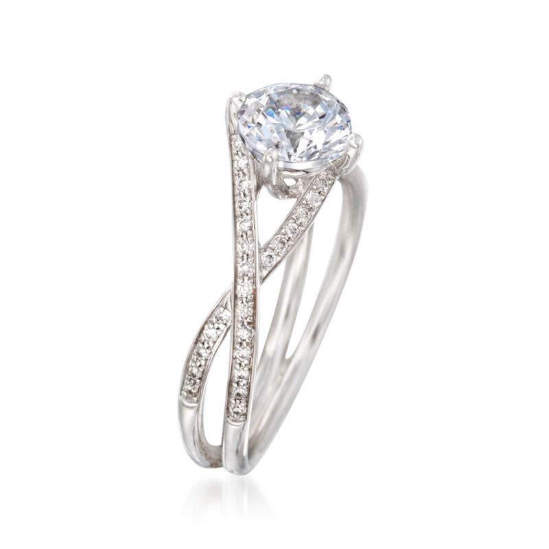 Simon G. .18 ct. t.w. Diamond Engagement Ring Setting in 18kt White Gold image number 1