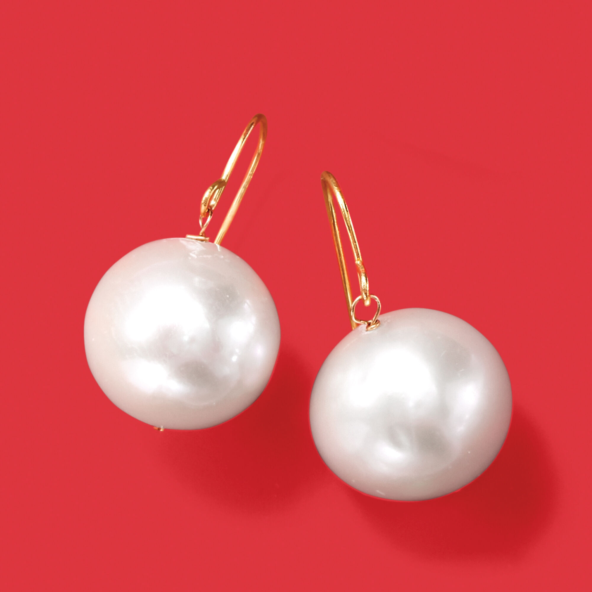 11mm Cultured Pearl Drop Earrings in 14kt Yellow Gold