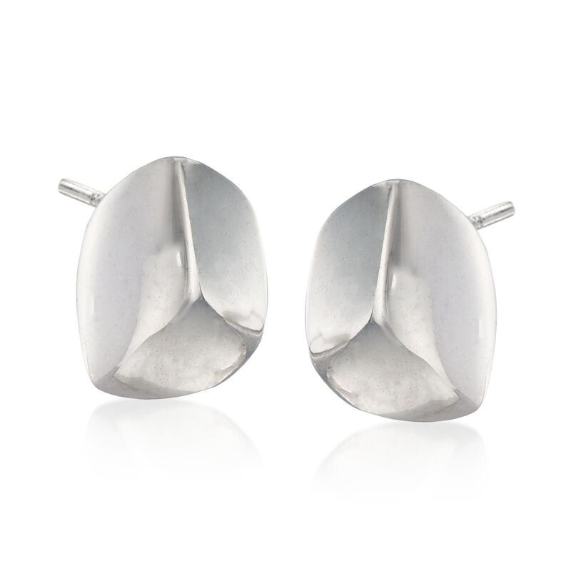 Italian Sterling Silver Nugget Earrings image number 0