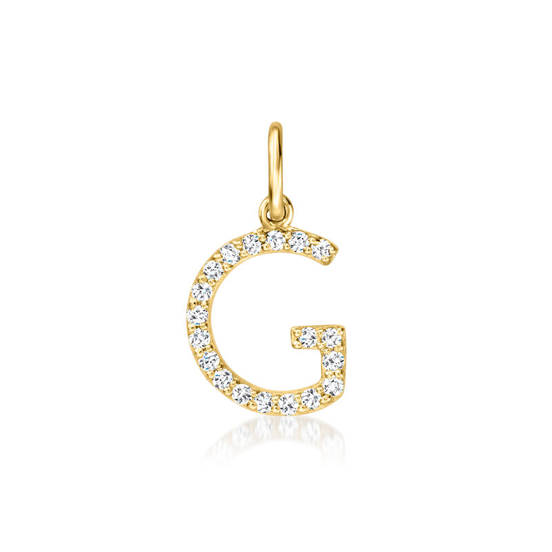 G - Diamond Initial Charm in 14kt Yellow Gold image number 0