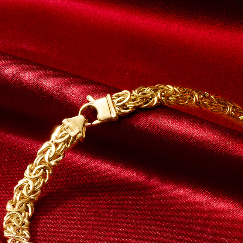14kt Yellow Gold Graduated Byzantine Necklace image number 4