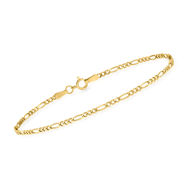 1.9mm 14kt Yellow Gold Figaro-Link Bracelet. 7&quot; image number 0