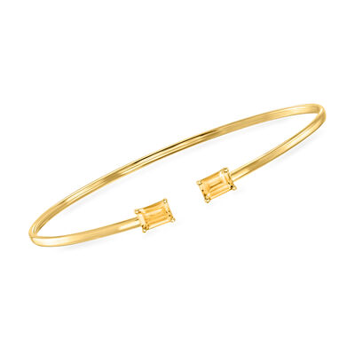 1.10 ct. t.w. Citrine Cuff Bracelet in 14kt Yellow Gold
