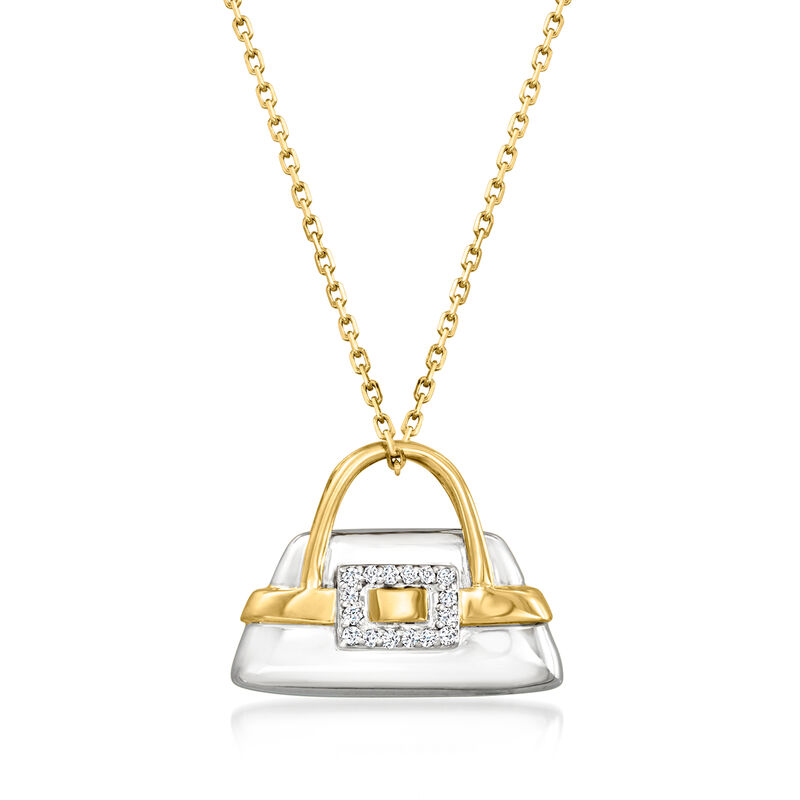 C. 2000 Vintage Movado .10 ct. t.w. Diamond Purse Pendant Necklace in 18kt Two-Tone Gold. 16" image number 0