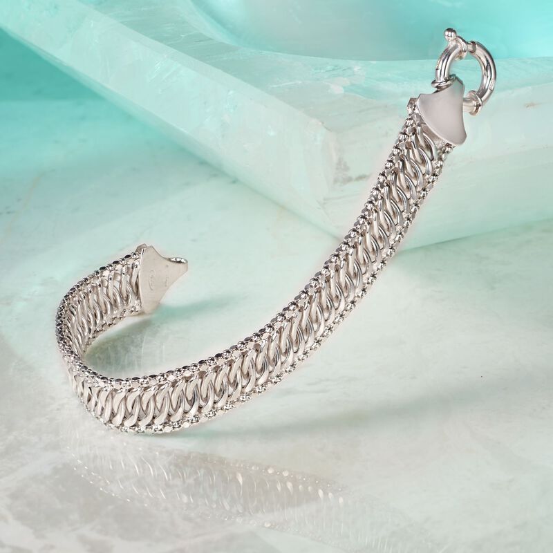 Italian Sterling Silver Multi-Chain Link Bracelet image number 4
