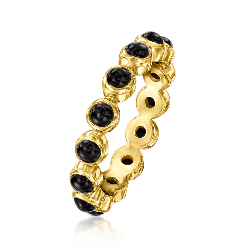 Onyx Eternity Band in 18kt Gold Over Sterling image number 2
