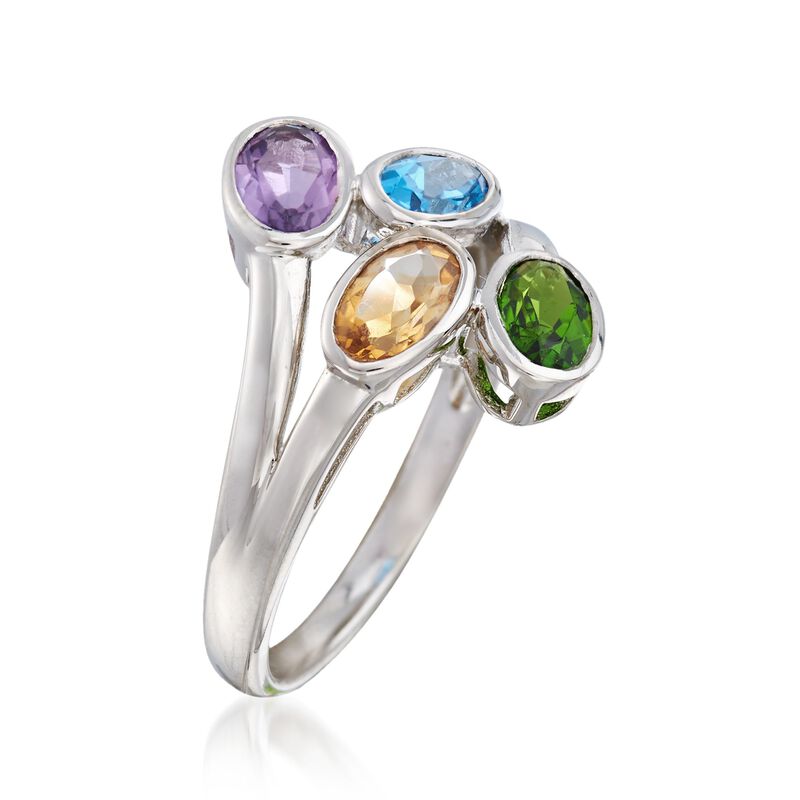 1.80 ct. t.w. Multi-Stone Bypass Ring in Sterling Silver image number 2