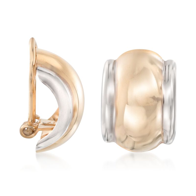 14kt Yellow Gold Curved Clip-On Earrings image number 2