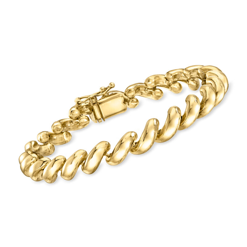 C. 1980 Vintage 14kt Yellow Gold San Marco Bracelet. 6.75" image number 0