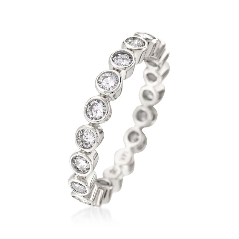 1.00 ct. t.w. Bezel-Set Diamond Eternity Band in 14kt White Gold image number 2