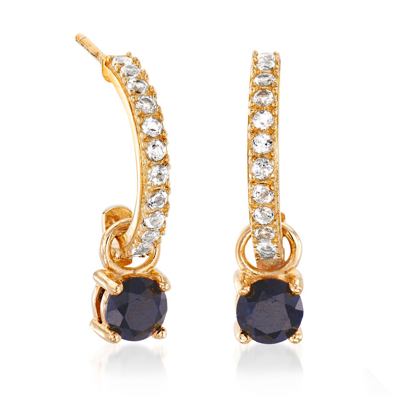 Interchangeable Jewelry Set: Multi-Gem Drop Earrings in 18kt Gold Over Sterling image number 2