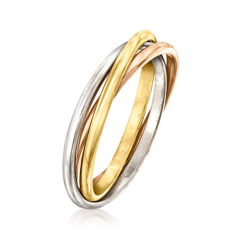 C. 1990 Vintage Cartier 18kt Tri-Colored Gold &quot;Trinity&quot; Ring image number 2