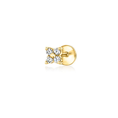 .10 ct. t.w. Diamond Clover Flat-Back Stud Earrings in 10kt Yellow Gold