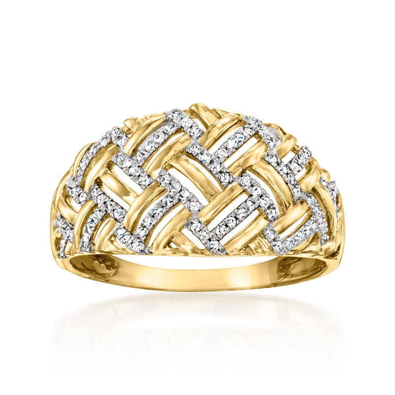 .20 ct. t.w. Diamond Basketweave Ring in 14kt Yellow Gold image number 0