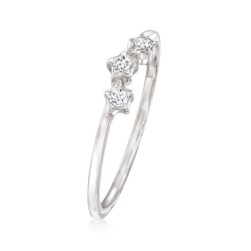 .10 ct. t.w. Diamond Three-Star Ring in Sterling Silver image number 2