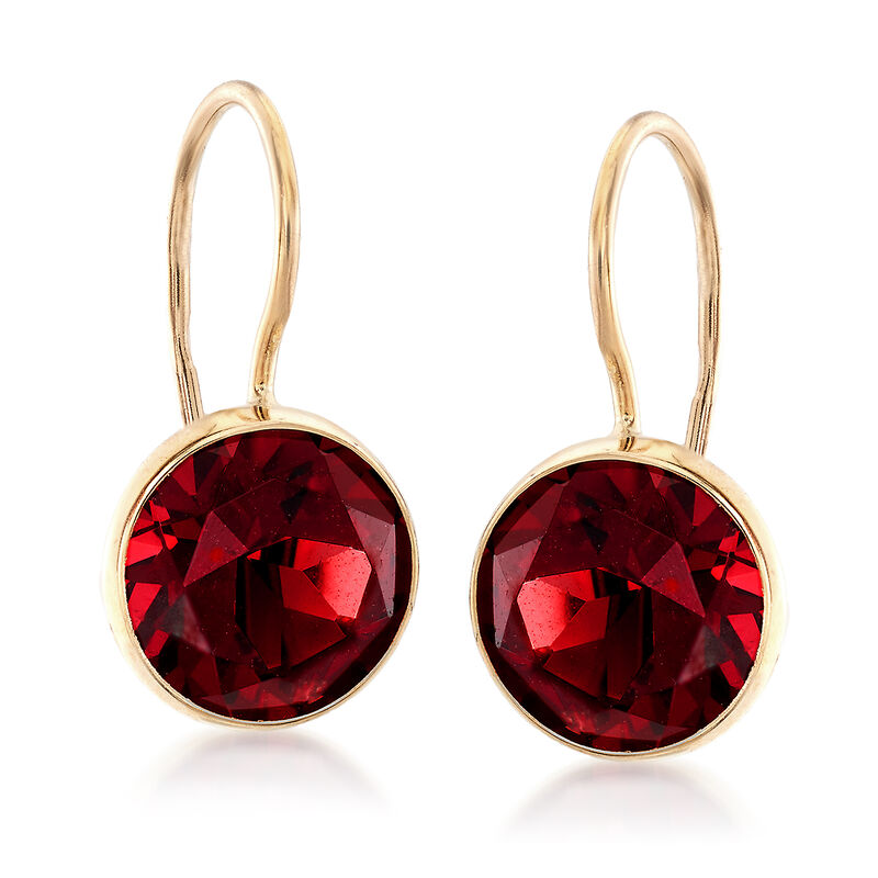 4.20 ct. t.w. Bezel-Set Garnet Drop Earrings in 14kt Yellow Gold image number 3
