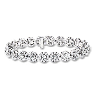 10.00 ct. t.w. Lab-Grown Diamond Halo Bracelet in 14kt White Gold