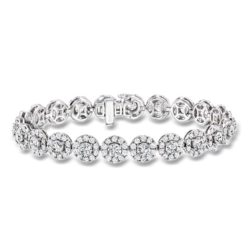 10.00 ct. t.w. Lab-Grown Diamond Halo Bracelet in 14kt White Gold image number 0