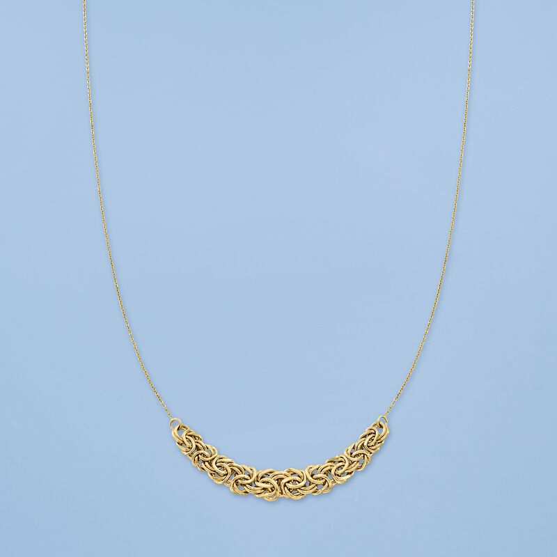 14kt Yellow Gold Byzantine Center Necklace image number 3