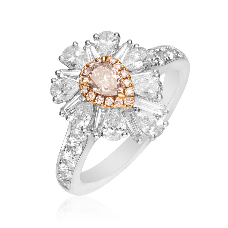 .41 ct. t.w. Certified Pink Diamond Ring with 1.89 ct. t.w. Pink and White Diamonds in 18kt Two-Tone Gold. Size 7 image number 1