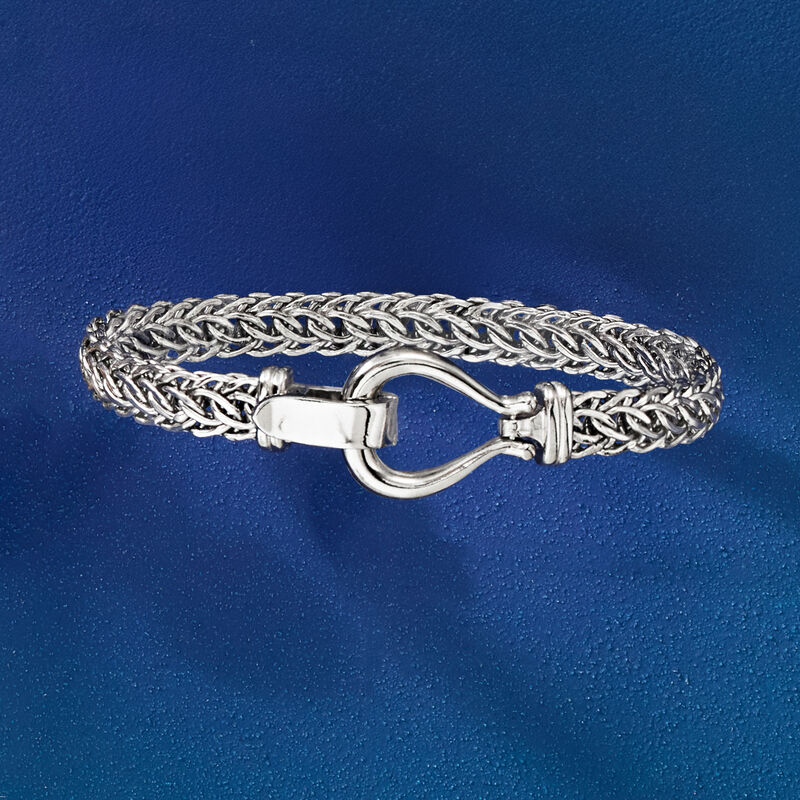 Sterling Silver Cestina-Link Bracelet. 7" image number 4