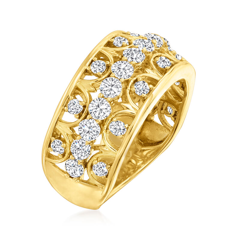 1.25 ct. t.w. Diamond Openwork Ring in 14kt Yellow Gold image number 2