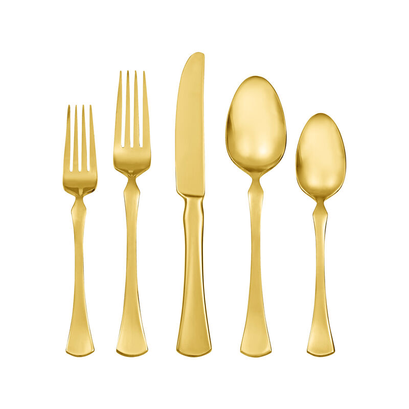 Skandia "Refined" 20-pc. Gold-Tone 18/0 Stainless Steel Flatware Set image number 0