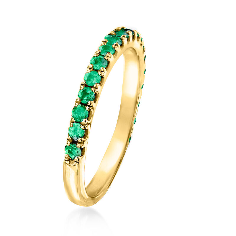.50 ct. t.w. Emerald Ring in 18kt Gold Over Sterling image number 2