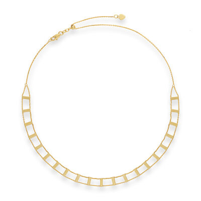 14kt Yellow Gold Railroad Choker Necklace