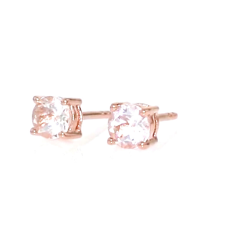 .70 ct. t.w. Morganite Stud Earrings in 18kt Rose Gold Over Sterling image number 3
