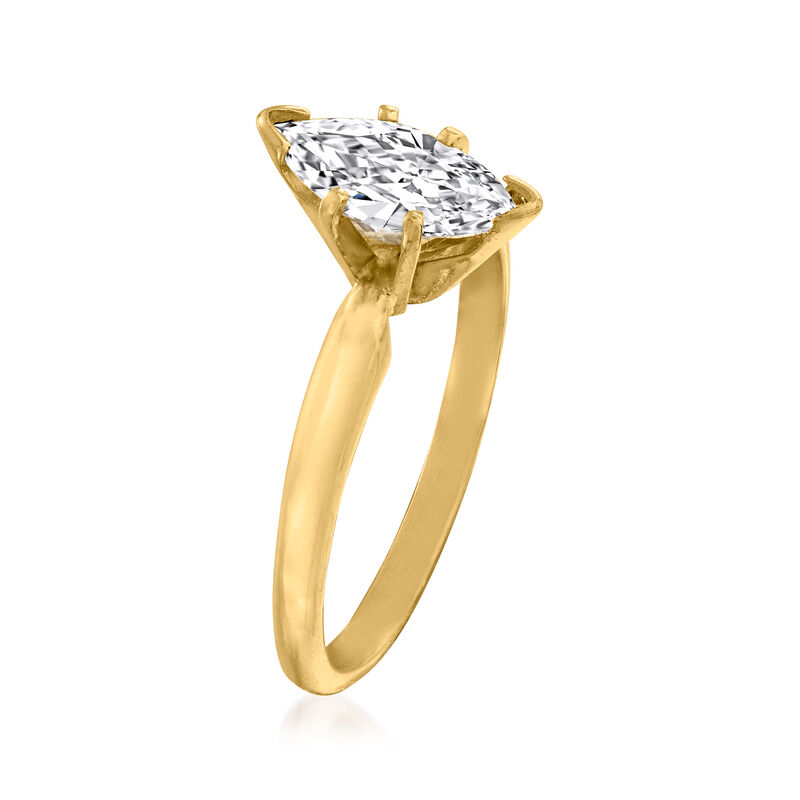 C. 1980 Vintage .75 Carat Marquise Diamond Ring in 14kt Yellow Gold image number 2