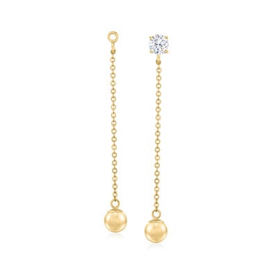 14kt Yellow Gold 6mm Ball Drop Earring Jackets