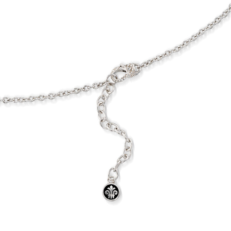Andrea Candela &quot;Cava&quot; Sterling Silver and 18kt Yellow Gold Cross Pendant Necklace with Diamond Accents image number 2