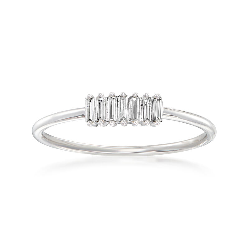 .10 ct. t.w. Baguette Diamond Ring in 14k White Gold. Size 8 image number 0
