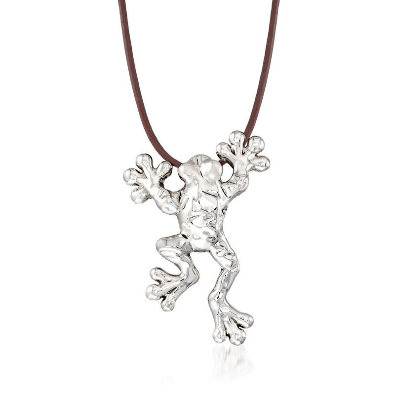 Sterling Silver Over Resin Frog Necklace image number 0