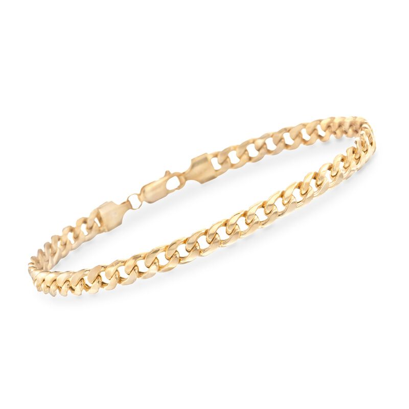 Men's 5.5mm Cuban Link Bracelet in 14kt Yellow Gold. 8.5&quot; image number 0