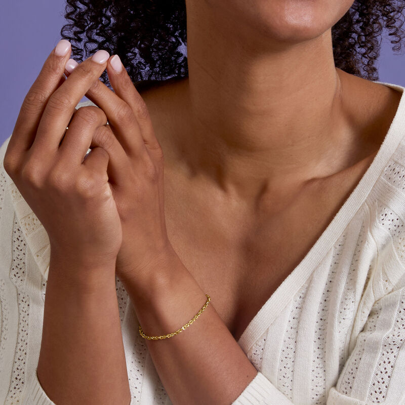 Italian 14kt Yellow Gold Rope-Chain Bracelet image number 2