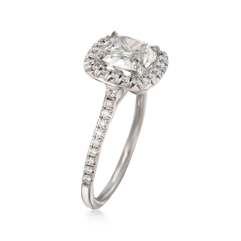 Henri Daussi 1.67 ct. t.w. Certified Diamond Engagement Ring in 18kt White Gold image number 2