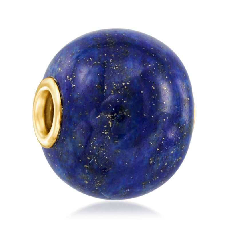 Lapis Bead Pendant with 14kt Yellow Gold image number 2