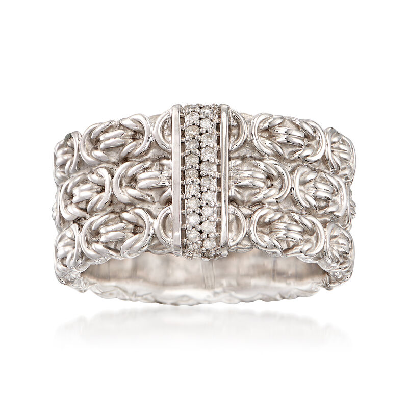 .10 ct. t.w. Diamond Byzantine Ring in Sterling Silver image number 0